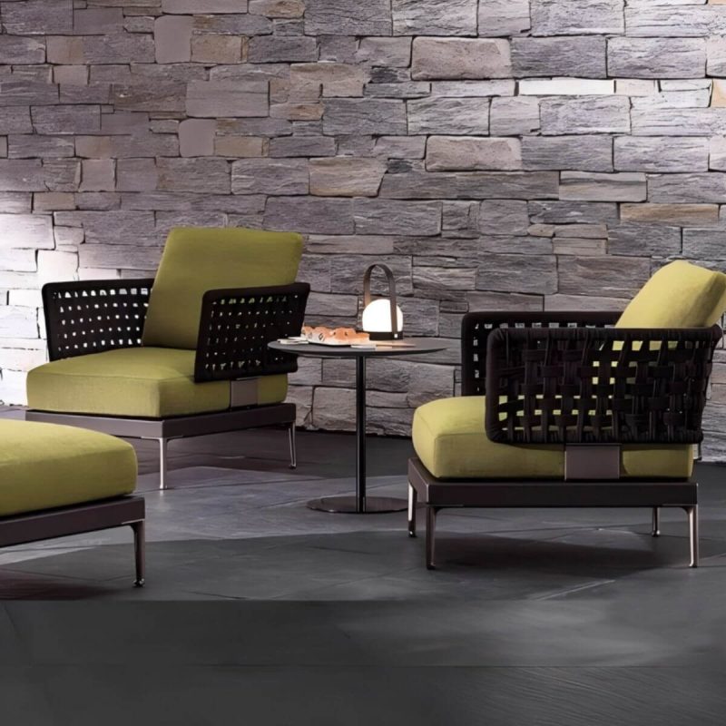 "Trendy Midnight Black Alloy Polyester Single-seat Sofa, Upholstered Back Chair with Dove Grey Pillow, 1-Seater Sofa"