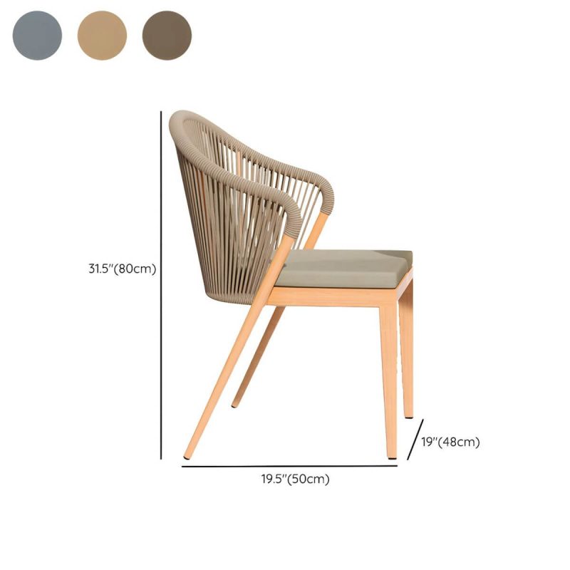 "Dimension of Contemporary Dining Table Set with Oval Top and 2 Woven Chairs for Courtyard - Table & Chair(s) 2 Natural/ Brown"