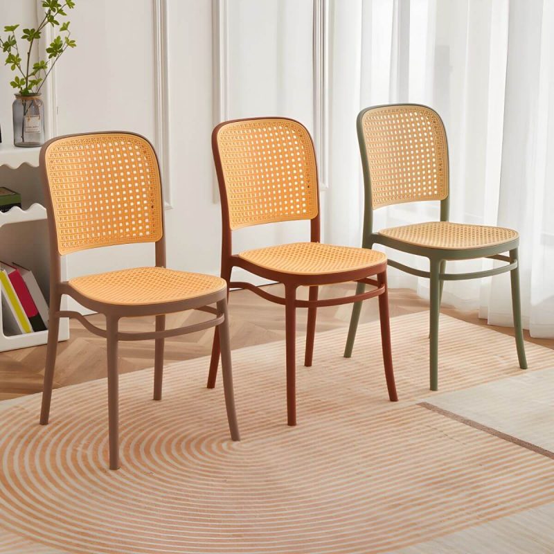 "Contemporary Dining Side Chair with Metal Legs Stacking Side Chair - Grey 4 Piece Set"
