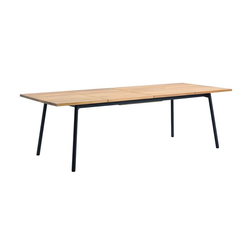 "Contemporary Metal Frame Patio Table Water Resistant Dining Table - Table Only 71"L x 35"W x 29"H Natural Finish Rectangular"