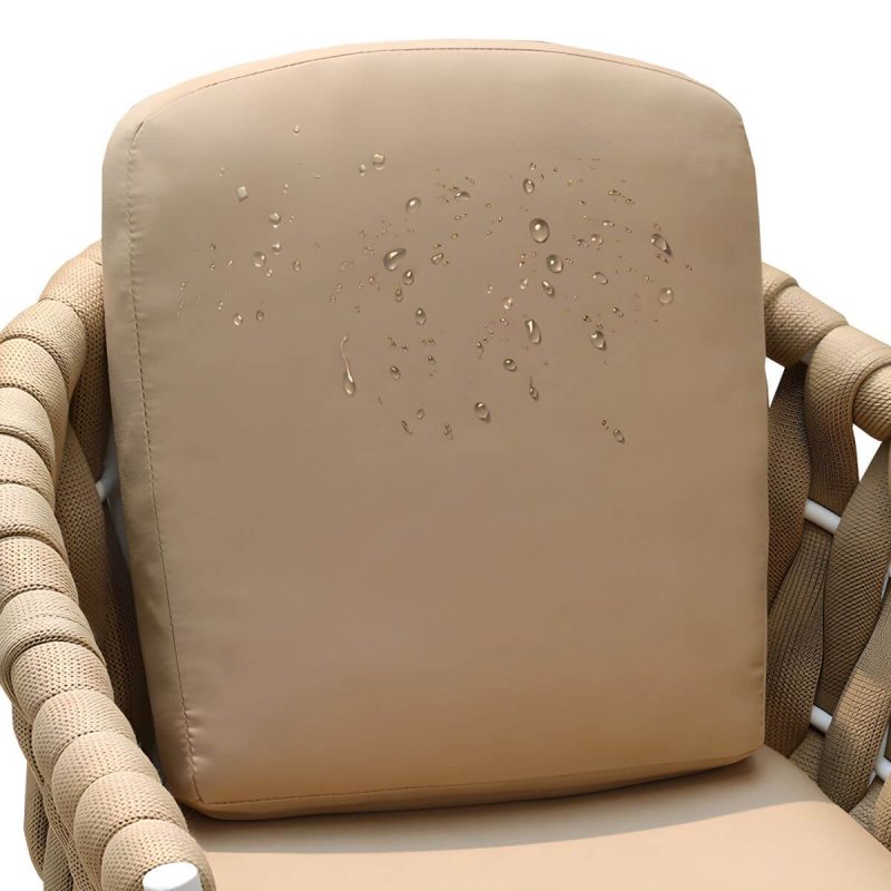 "Contemporary Outdoors Dining Chairs with Removable Water Repellent Finish Cushion - Coffee 4 Piece Set"
