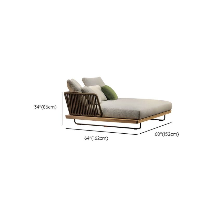 "Dimension of Scandinavian Patio Sofa Wood Fade Resistant Outdoor Patio Sofa - Sofa Ash 60"L x 64"W x 33"H"