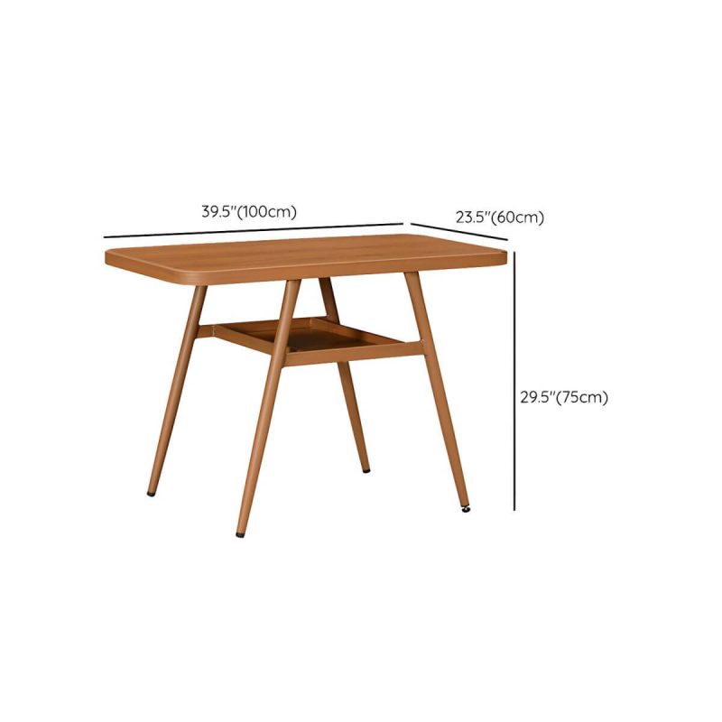 "Dimension of Modern Style Dining Set Square Metal 1/3 Pcs Dining Table Set - Table 39.4"L x 23.6"W x 29.5"H Zero Brown"