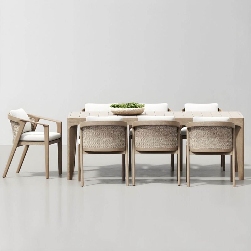 "Rectangle Patio Dining Sets 1/2/5/7 Pieces Solid Wood Dining Table Set - Brown 70.9"L x 39.4"W x 29.5"H Table Zero"