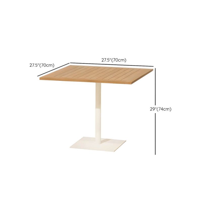 "Dimension of Solid Wood Patio Table Contemporary Patio Table with Metal Base - 27.6"L x 27.6"W x 29.1"H Square Table Only"