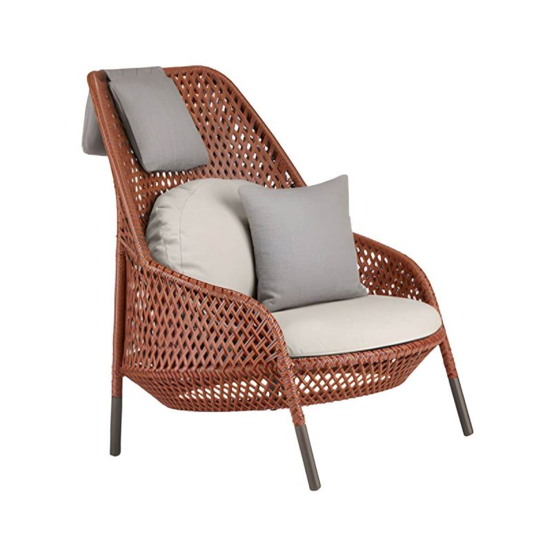 "UV and Water Resistant Patio Sofa 31.49" Wide Outdoor Sofa with Cushion - Orange 31"L x 31"W x 43"H"
