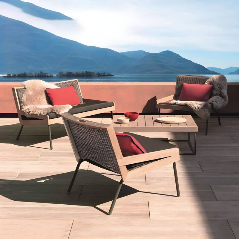 "Farmhouse / Country Patio Sofa UV Resistant Wicker/Rattan Outdoor Patio Sofa - Natural 49"L x 31.5"W x 28"H"