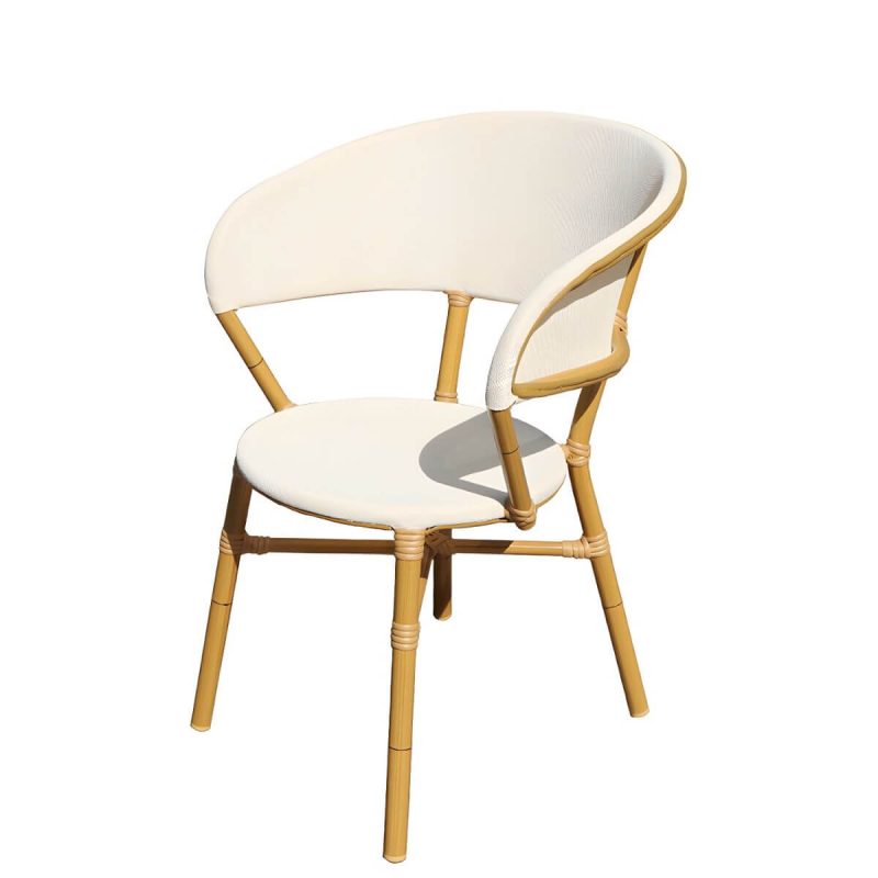 "Modern Patio Dining Side Chair Metal Outdoor Bistro Chairs with Arm - 1 Piece"