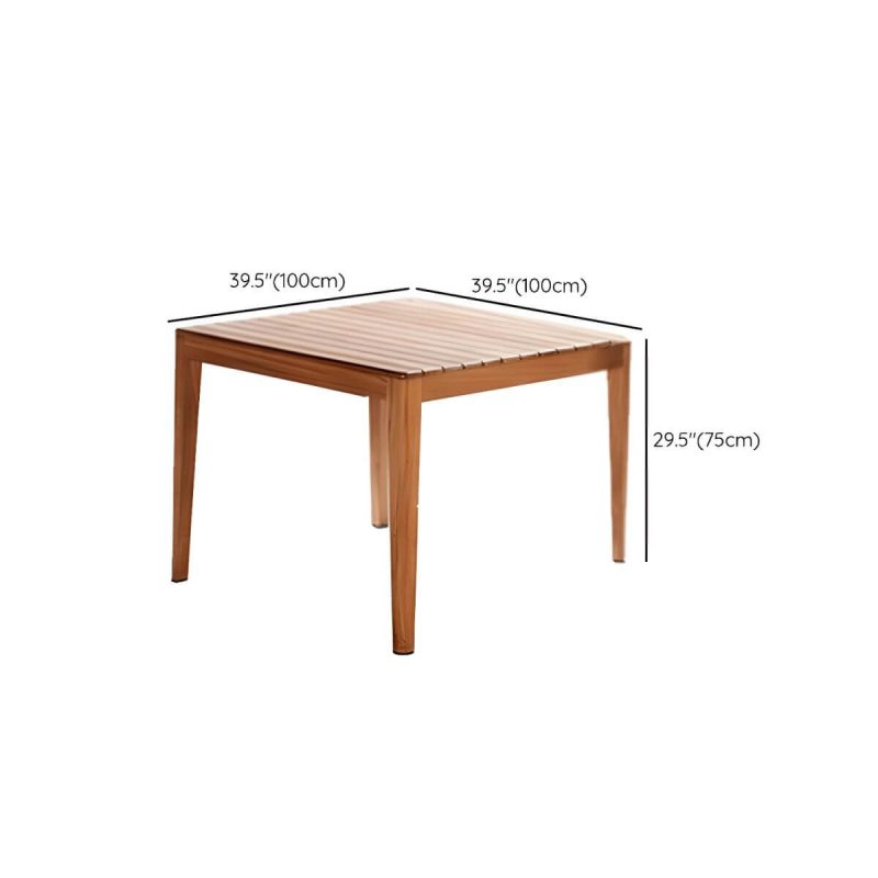 "Dimension of Teak Wood Dining Table Modern Outdoor Water Resistant Patio Table - Table Only 39.4"L x 39.4"W x 29.5"H"