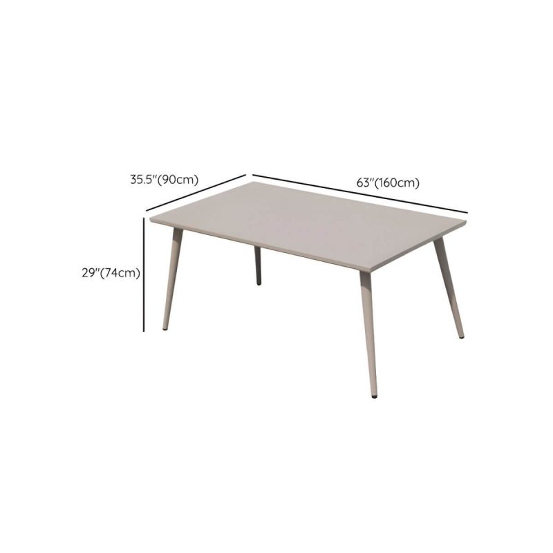 "Dimension of Modern Metal Dining Room Chair and Table Set with Standard Gray Table - Table & Chair(s) 63"L x 35.5"W x 29.1"H 4"
