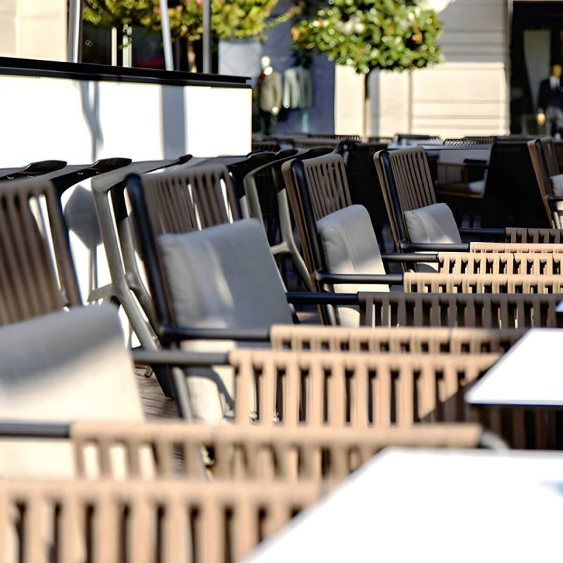 "Traditional Rattan Patio Dining Side Chair Square for Outdoor - 4 Piece Set"