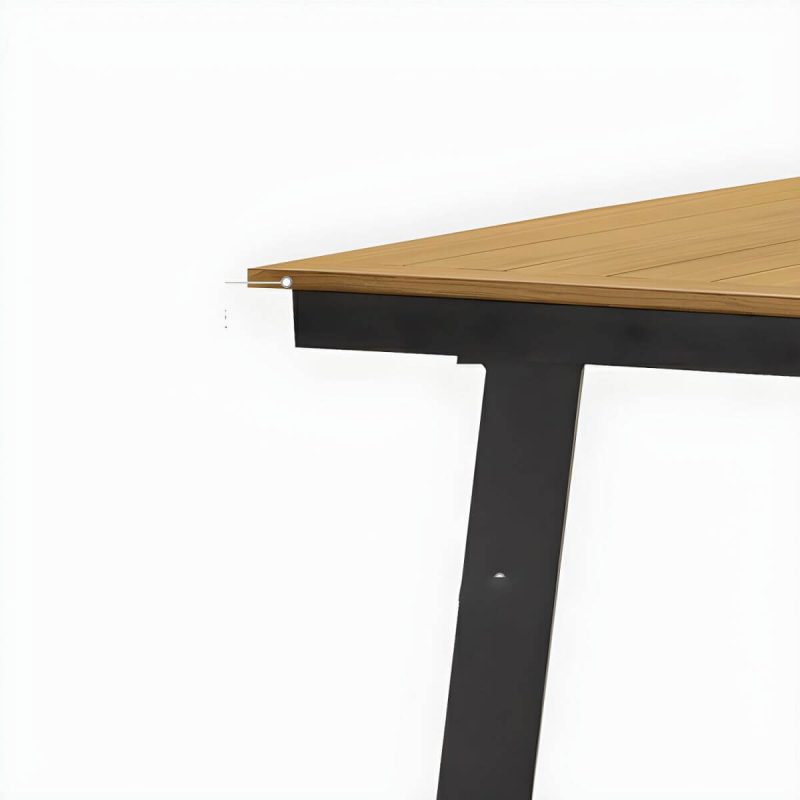 "Modern Black Patio Dining Set: Metal Frame, Upholstered White Cushions, Leaf Not Included - Table & 8 Chairs 80"L x 39"W x 30"H"