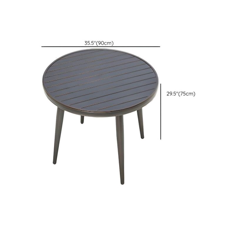 "Dimension of Modern Brown Patio Dining Set with Upholstered Chairs and Weatherproof Metal Frame - Table & Chair(s) 35.4"L x 35.4"W x 29.5"H 4"