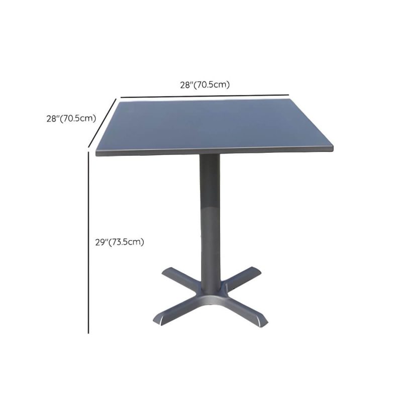"Dimension of Metal Modern Brown Patio Dining Set with Stackable Chairs and Weatherproof Durability - Table & Chair(s) 70 x 70 x 74 cm 4"