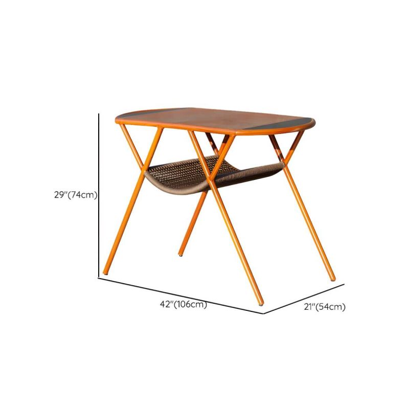 "Contemporary Table Furniture Set with 2 Woven Chair for Courtyard - Table & Chair(s) 2 Glass"