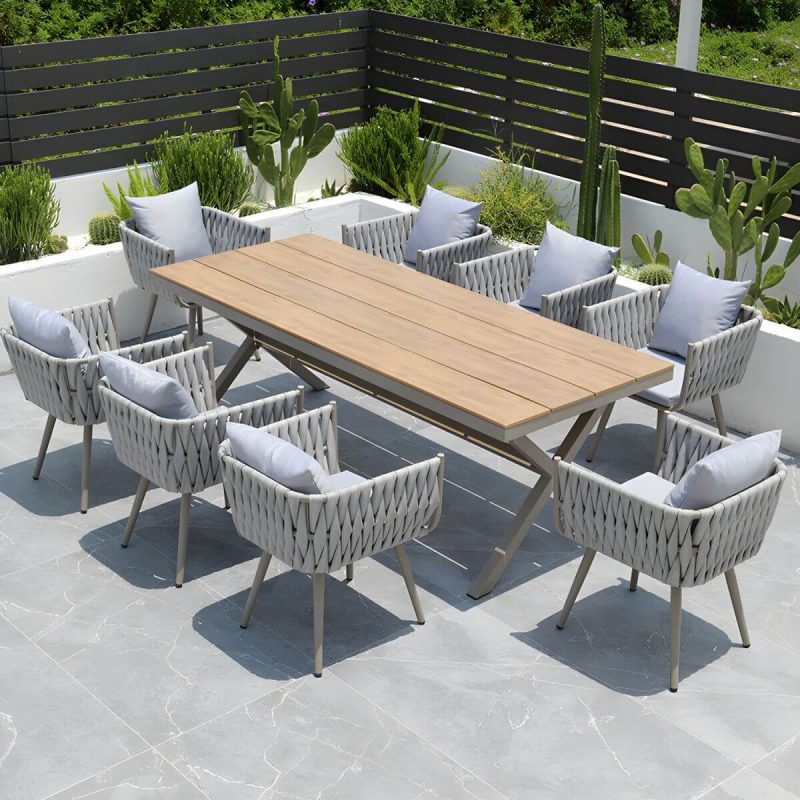 "Tropical Washable Cushion Side Chair Gray Dining Side Chair with Arm - 2 Piece Set"