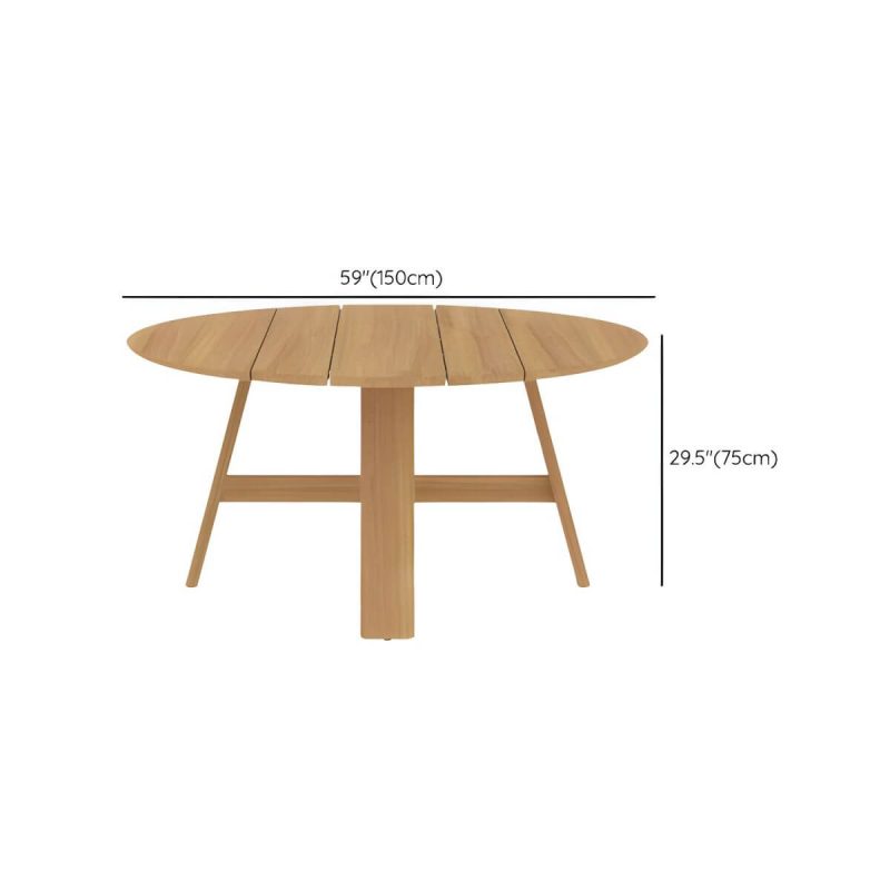 "Dimension of Solid Wood Top Patio Table Contemporary Style Water Resistant Dining Table - 59.1"L x 59.1"W x 29.5"H Table Only"