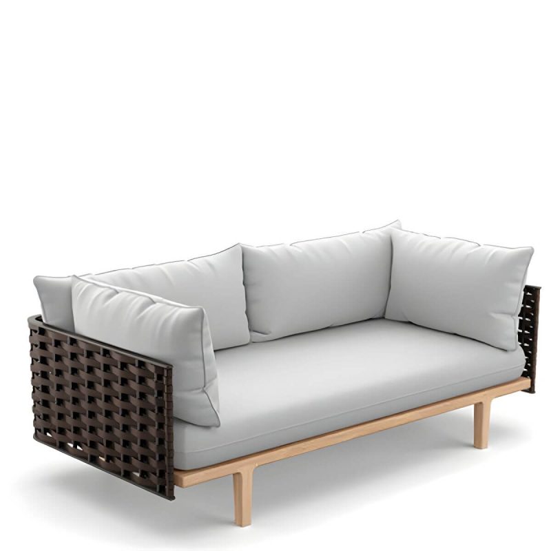 "Solid Wood Outdoor Loveseat Water Resistant Outdoor Patio Sofa with Cushions - 1-Seater Sofa 31"L x 30"W x 28"H"