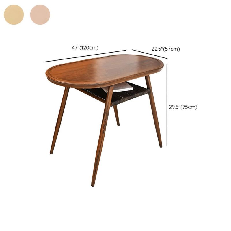 "Dimension of Contemporary Wood Dining Table Set with 4 Legs Chairs for Courtyard - Table & Chair(s) 47"L x 22"W x 29.5"H 2 Wood Color"