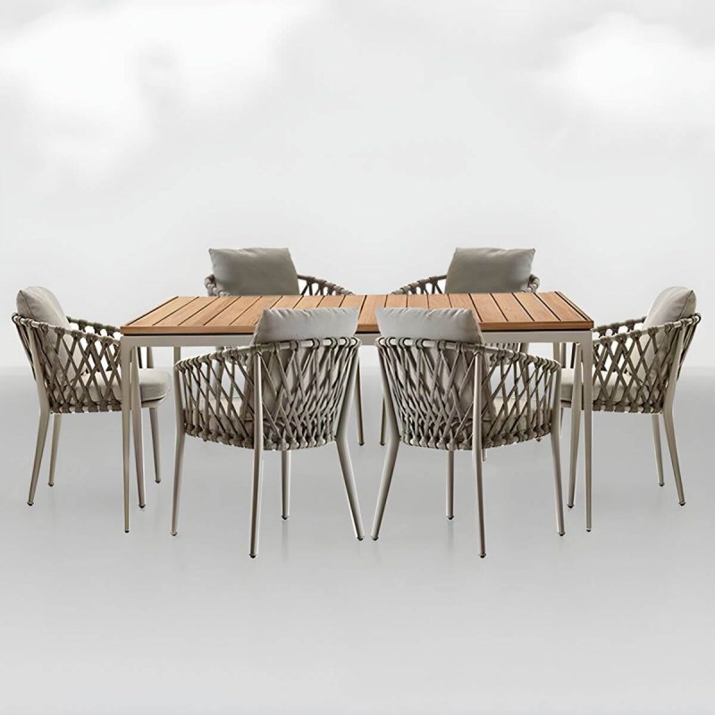 "Stone/Wood Dining Table Farmhouse Table with Metal Frame for Living Room - 35.4"L x 35.4"W x 28.7"H Table Only"