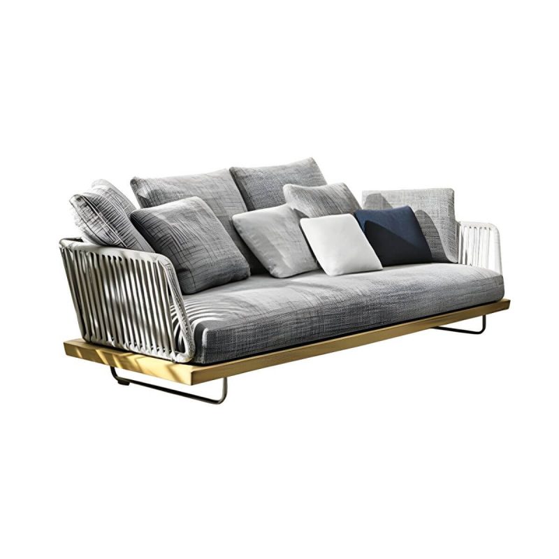 "Scandinavian Patio Sofa Wood Fade Resistant Outdoor Patio Sofa - Sofa Ash 65"L x 35.5"W x 33"H"