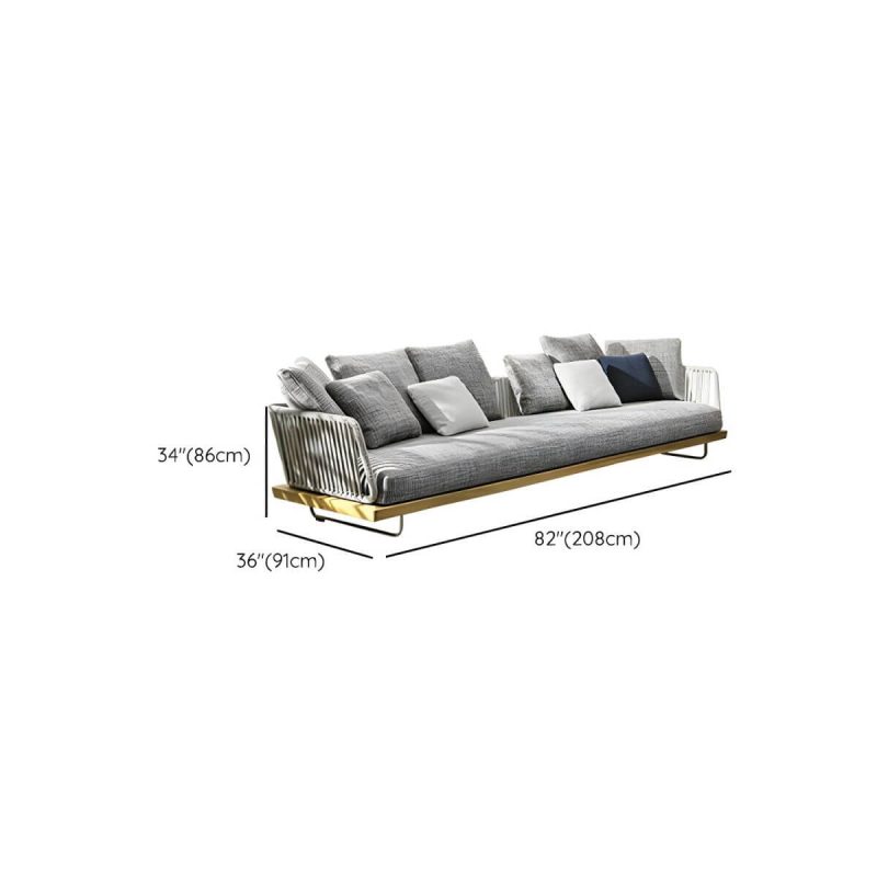 "Dimension of Scandinavian Patio Sofa Wood Fade Resistant Outdoor Patio Sofa - Sofa Ash 82"L x 35"W x 33"H"