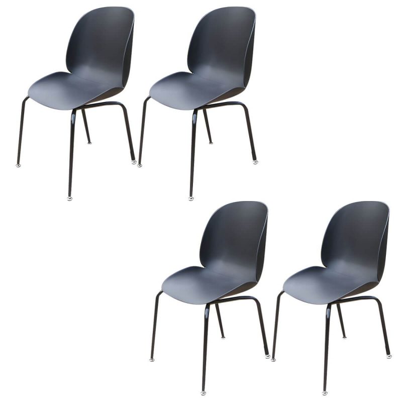 "Stacking Dining Armchair Contemporary Plastic Patio Arm Chair - 18"L x 17"W x 34"H 4 Piece Set"