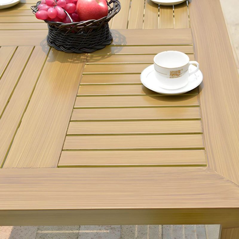 "Contemporary Aluminium Dining Table Set with Armless Chair for Courtyard - Table & Chair(s) 31.5"L x 31.5"W x 28.5"H 4"