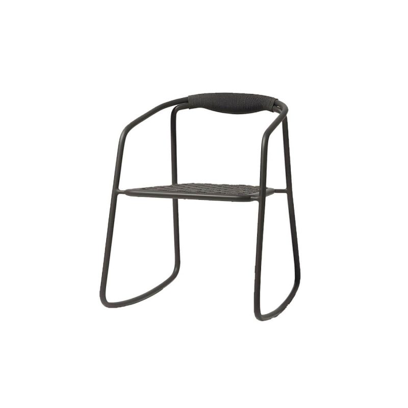 "Farmhouse Aluminum With Arm Open Back Stacking Patio Dining Chair - 6 Piece Set White Teak"