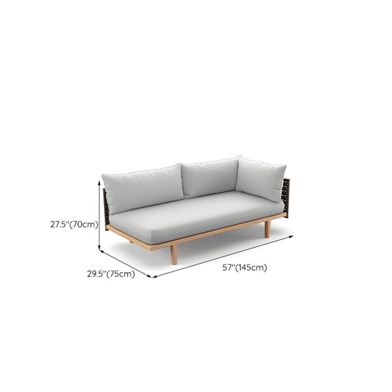 "Dimension of Solid Wood Outdoor Loveseat Water Resistant Outdoor Patio Sofa with Cushions - 2-Seater Sofa 57"L x 30"W x 28"H"