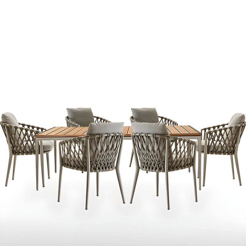 "Antique Finish Dining Chair Metallic Tropical Style with Cushions - 2 Piece Set"
