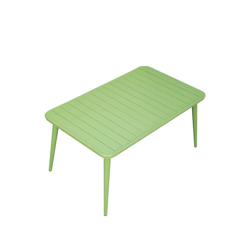"Contemporary Dining Table Set with Green Metal Top for Courtyard - Table & Chair(s) 31.5"L x 31.5"W x 31"H 4"