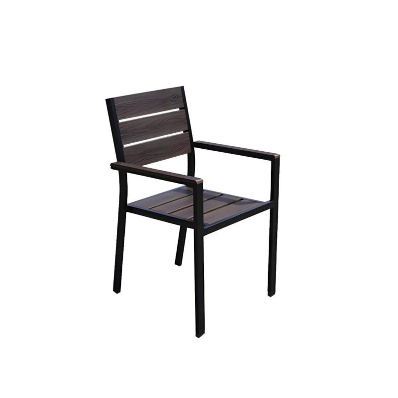 "Contemporary Dining Table Set with Wooden Chair for Courtyard - Table & Chair(s) 63"L x 35.5"W x 28.3"H 6"