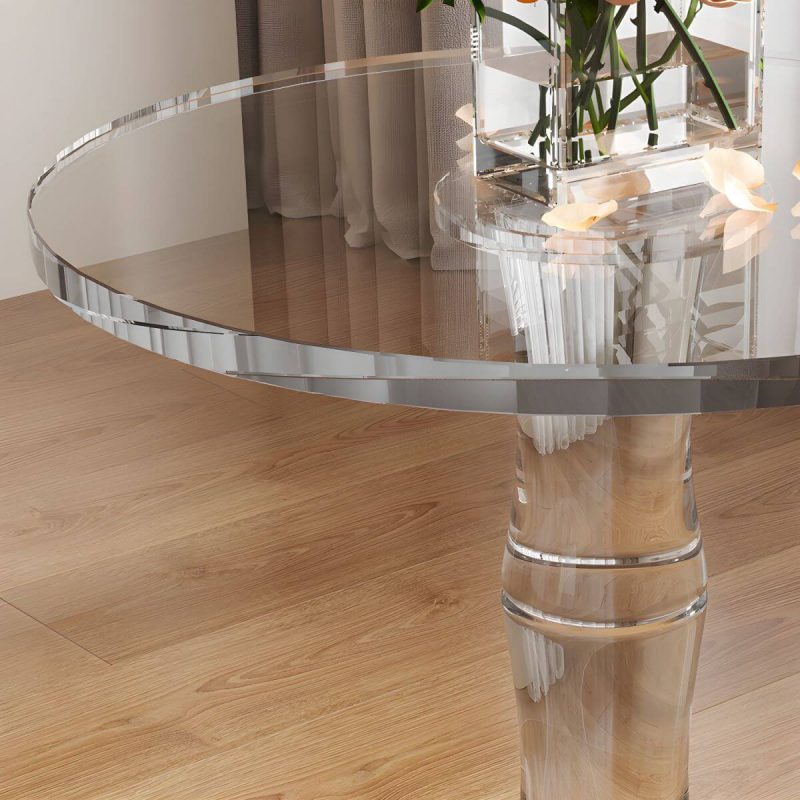 "Modern Round Shape Courtyard Table Plastic Waterproof Outdoor Table - Table Only 21.7"L x 21.7"W x 23.6"H"