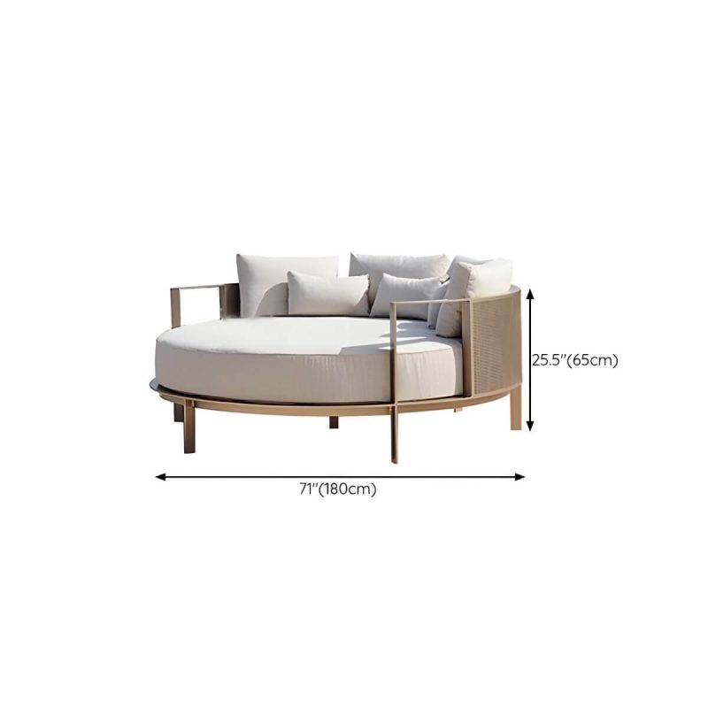 "Dimension of Metal Water Resistant and UV Resistant 1 Piece Patio Sofa with Cushions - 71"L x 71"W x 26"H Daybed"