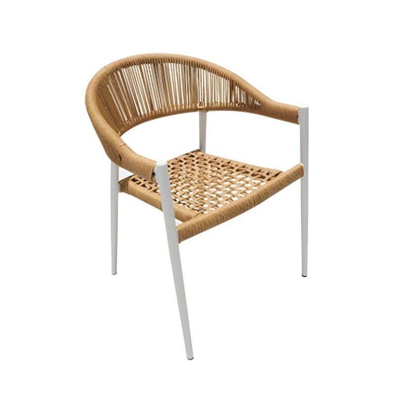 "Weatherproof Outdoor Aluminum Dining Set with Stackable Chairs and Modern Design - Table & Chair(s) 27.6"L x 27.6"W x 28.7"H 2"