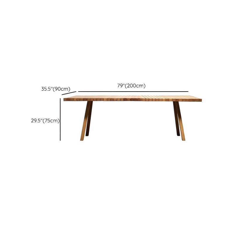 "Dimension of Modern Patio Dining Table Set 1/3/6/11 Pcs Wood Frame Patio Dining Table and Chairs - Table 78.7"L x 35.4"W x 29.5"H Zero Brown"