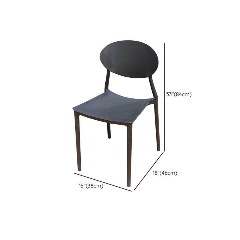 "Dimension of Stacking Dining Armchair Contemporary Plastic Patio Arm Chair - 15"L x 18"W x 33"H 2 Piece Set"