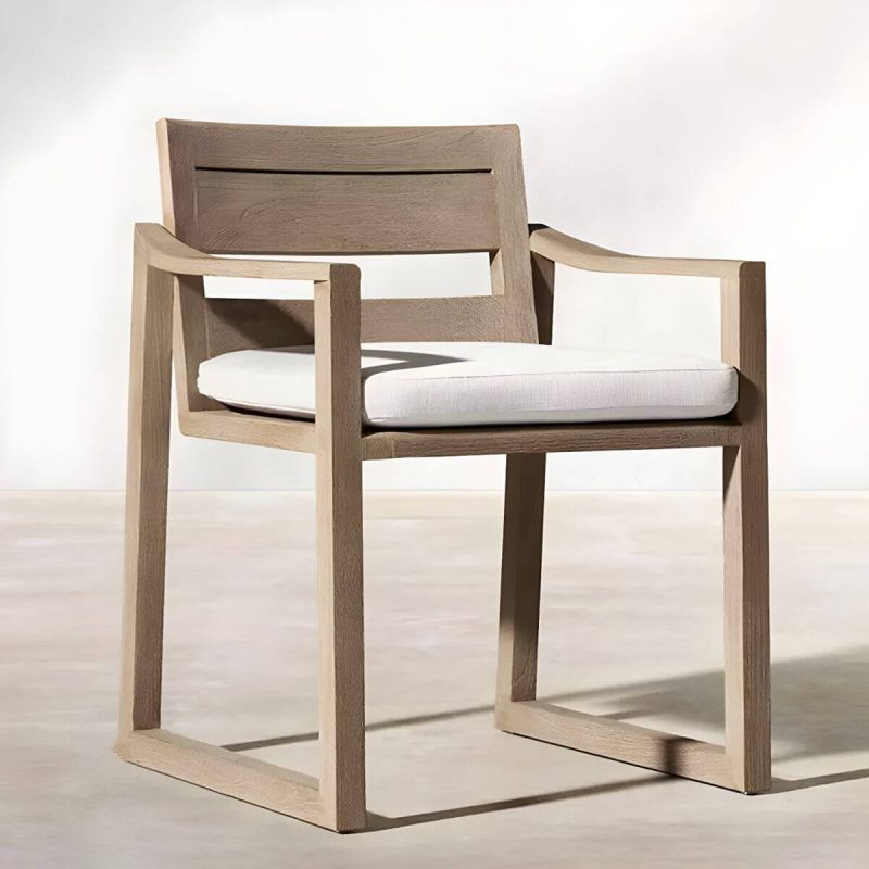 "Modern Style Dining Set 1/5/7 Pcs Wood Frame Patio Dining Table and Chairs - Light Brown Not Available Chair(s) 1"