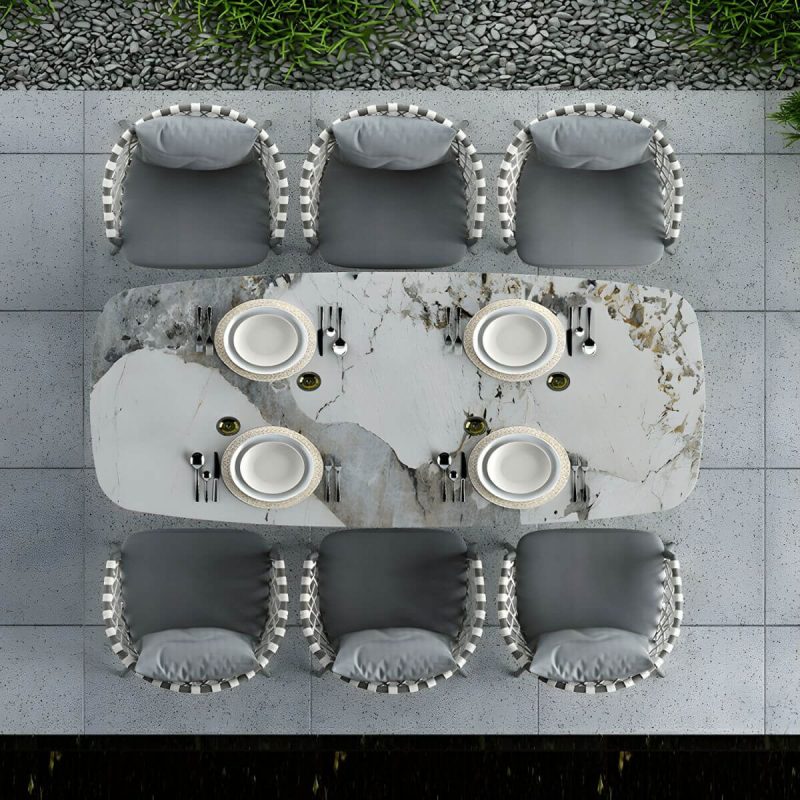 "Modern Gray Metal Arm Chair with Wicker Back and Cushions for Your Patio - 24"L x 24"W x 30"H 2 Piece Set"