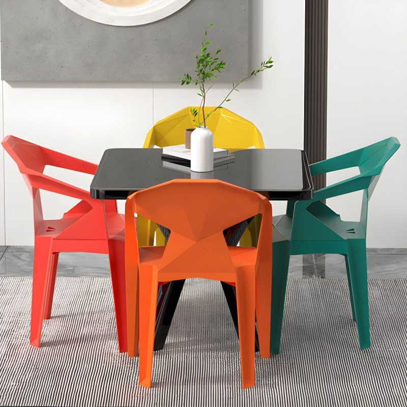 "Plastic Garden Table Modern Simple Household Food Stall Dining Table - Blue Square Table Only"