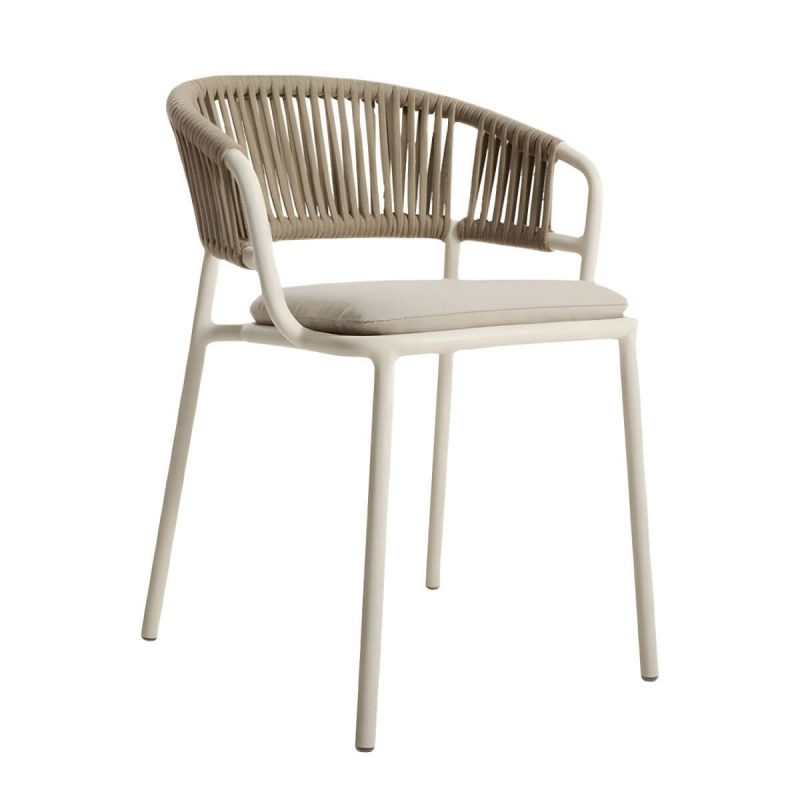 "Modern Light Brown Dining Arm Chair Cane Back for Living Room - Light Khaki 1 Piece"