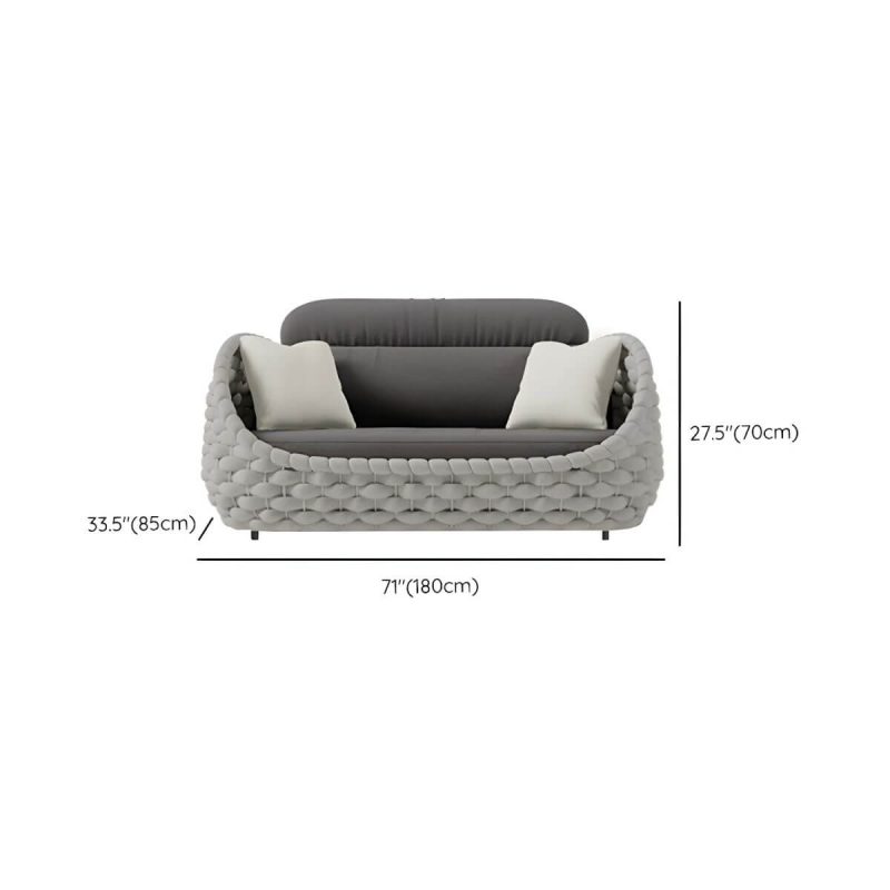 "Dimension of Modern Style Gray Sofa Water Resistant with Cushions for Outdoor - 3-Seater Sofa"