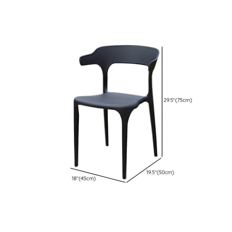 "Dimension of Stacking Dining Armchair Contemporary Plastic Patio Arm Chair - 18"L x 20"W x 30"H 2 Piece Set"