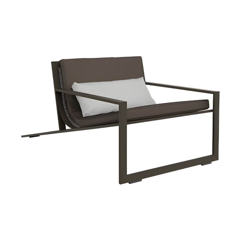 "Modern Metal Frame Upholstered Outdoor Sofa Water and UV Resistant - 30"L x 39"W x 25"H"