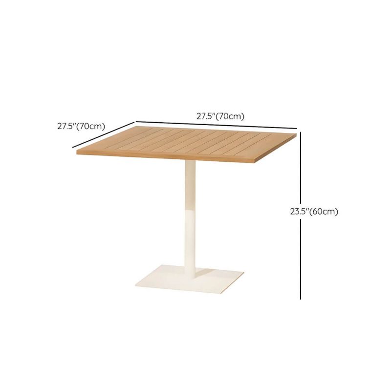 "Dimension of Solid Wood Top Patio Table Contemporary Rectangle Patio Table - 27.6"L x 27.6"W x 23.6"H Square Table Only"