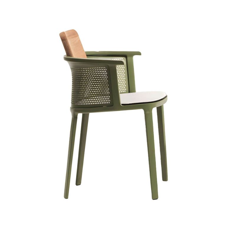 "Metal Coastal With Arm Solid Wood Black Outdoor Bistro Chairs - 1 Piece Stainless Steel 45 x 58 x 105 cm"