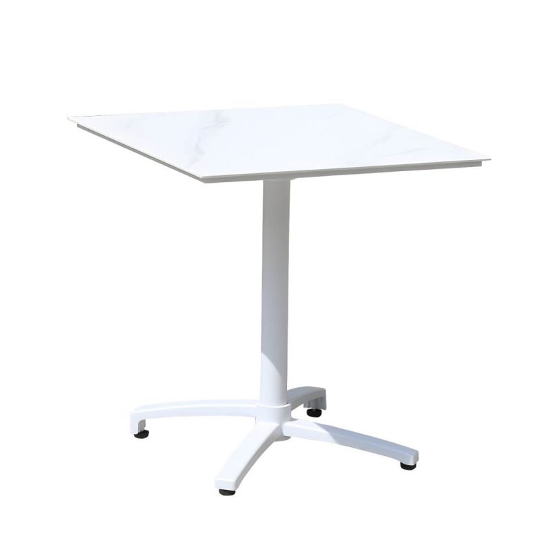 "2-Seater Patio Table with UV Resistant Contemporary Bistro Table - Table Only White 27.6"L x 27.6"W x 29.5"H Square"