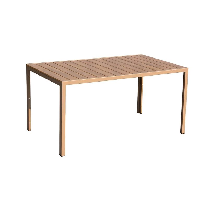 "Contemporary Style Wood Natural Patio Table Rectangle Shape for Outdoor - Table Only 59.1"L x 35.4"W x 29.5"H Natural Finish"