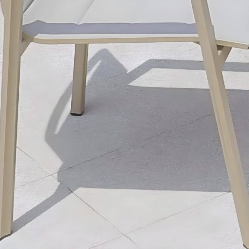 "Sleek Modern Gray Metal Arm Chair for Rust-Resistant Outdoor Patio Dining - 1 Piece"